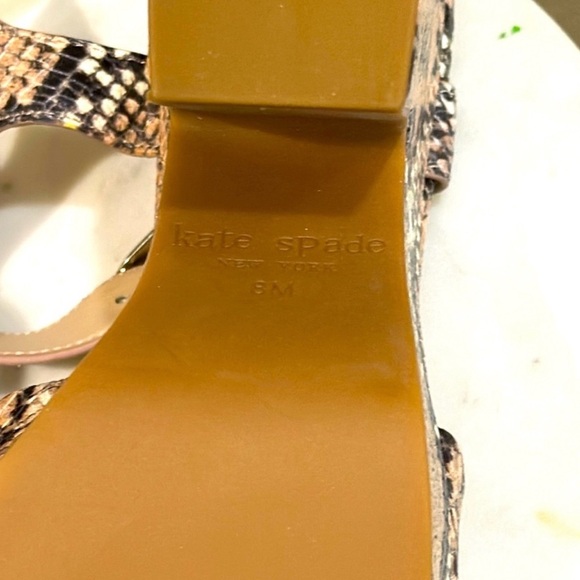 NWT Kate Spade Leather Snakeskin Platform Sandals - Picture 6 of 9